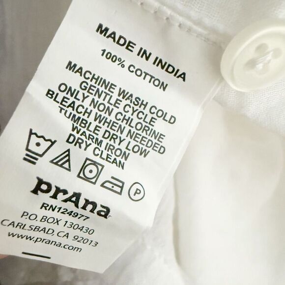 PRANA | Kendall Sleeveless Eyelet Mini Dress White Dot Trim | Size Medium - Picture 9 of 9